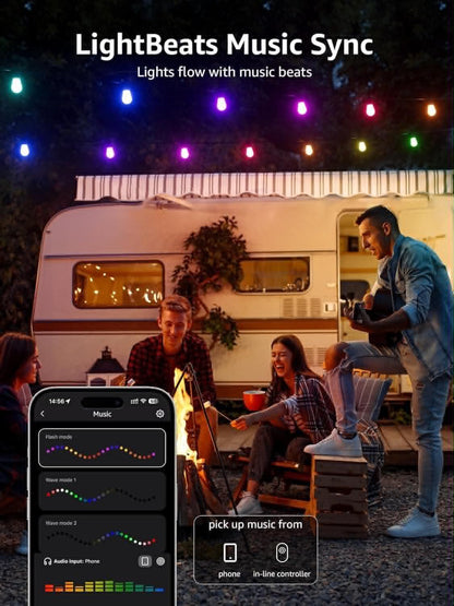 Lepro ZB1 AI Smart Outdoor String Lights W/APP | 15M