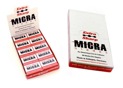 MICRA - Extra Sharp Razor Blades Hard Skin Callus Remover Corn Pedicure | 100pcs