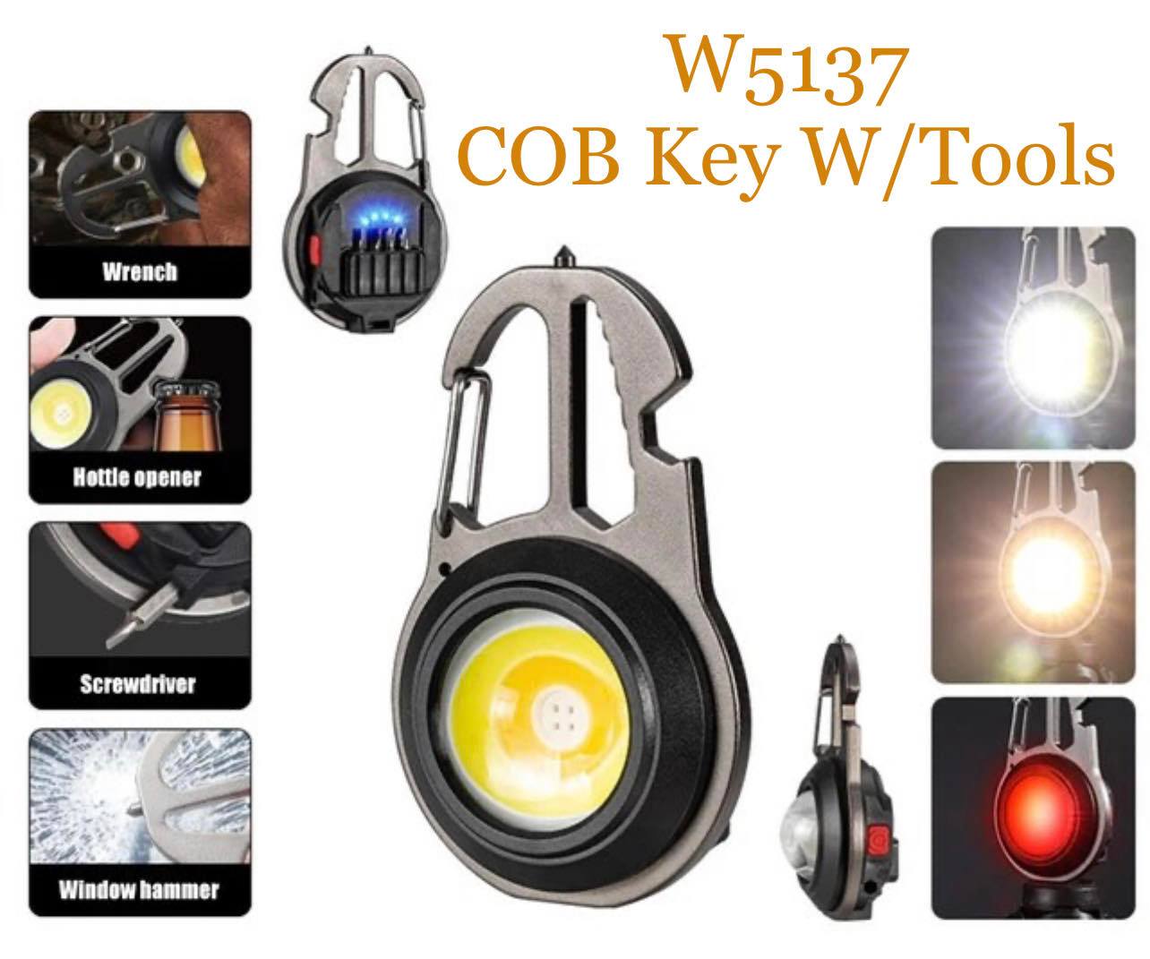 Mini COB Keychain Light W/4in1 Screwdriver & 7in1 Wrench | 2 Styles | Optional Tripod
