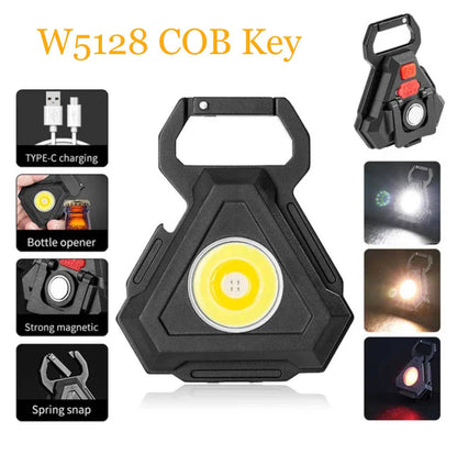 Mini LED COB Keychain Light USB Rechargeable Flashlight | 6 Designs