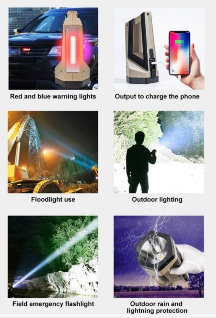 Portable Multifunctional Spot + Flood Light USB Rechargeable Lamp