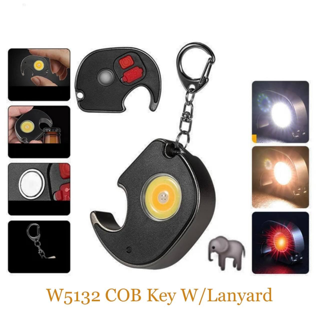 Mini LED COB Keychain Light USB Rechargeable Flashlight | 6 Designs