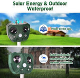Solar Powered Ultrasonic Animal and Bird Repeller W/Flashing Light
