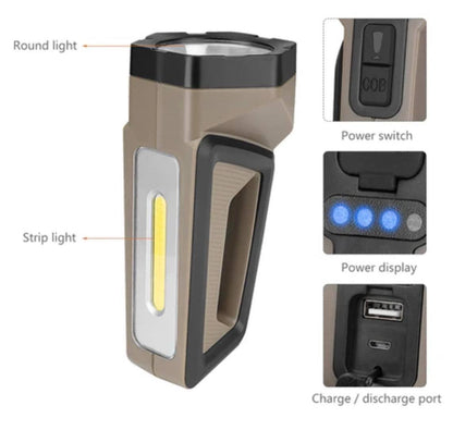 Portable Multifunctional Spot + Flood Light USB Rechargeable Lamp