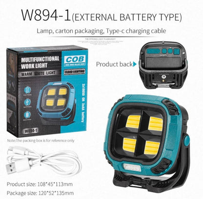 Portable LED Multifunctional Rechargeable Work Light Tricolor + Red W/Magnet