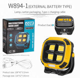 Portable LED Multifunctional Rechargeable Work Light Tricolor + Red W/Magnet