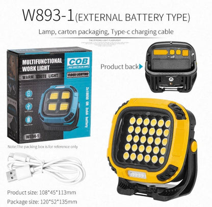 Portable LED Multifunctional Rechargeable Work Light Tricolor + Red W/Magnet