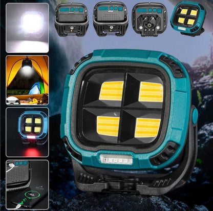Portable LED Multifunctional Rechargeable Work Light Tricolor + Red W/Magnet