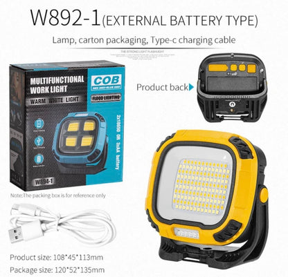 Portable LED Multifunctional Rechargeable Work Light Tricolor + Red W/Magnet