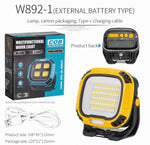 Portable LED Multifunctional Rechargeable Work Light Tricolor + Red W/Magnet
