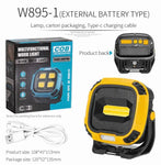 Portable LED Multifunctional Rechargeable Work Light Tricolor + Red W/Magnet