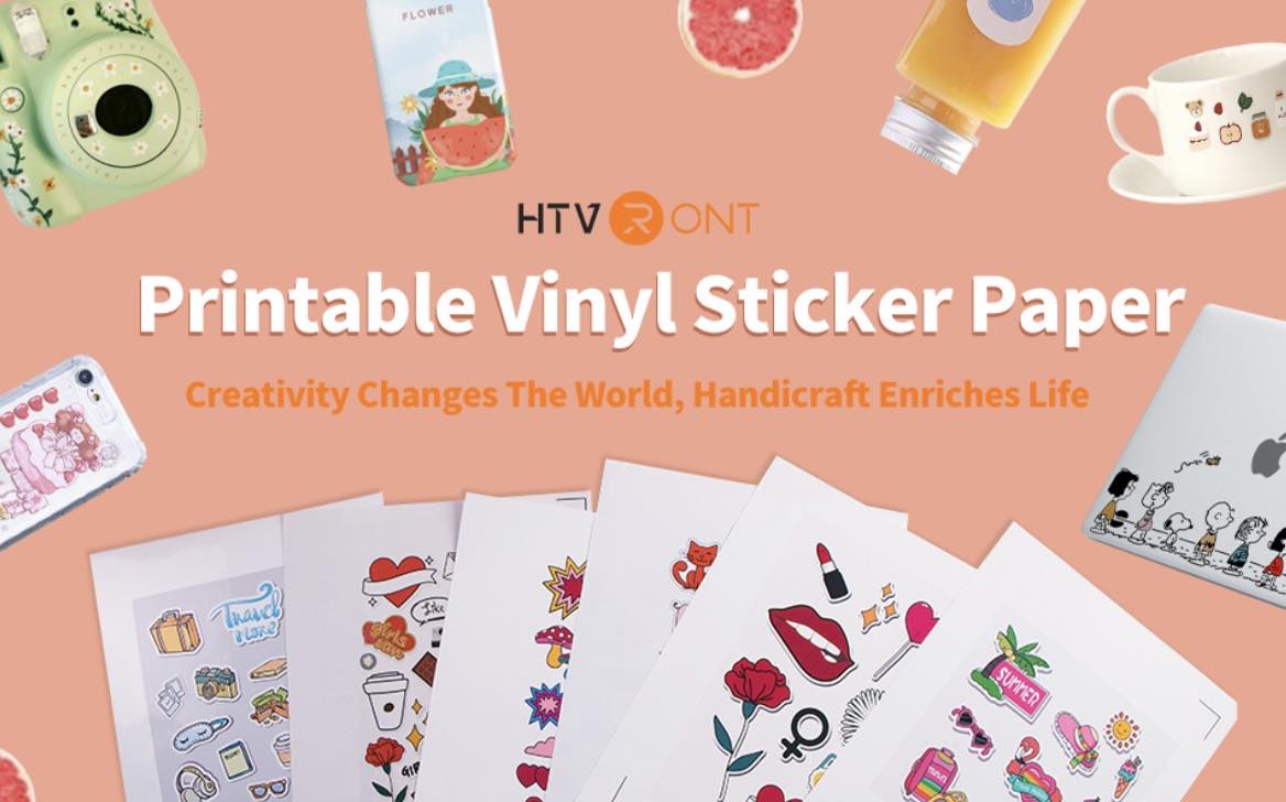 HTVRONT Matte Printable Vinyl Sticker Bundle | 8.5"x11" 15 sheets