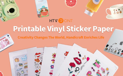 HTVRONT Matte Printable Vinyl Sticker Bundle | 8.5"x11" 15 sheets