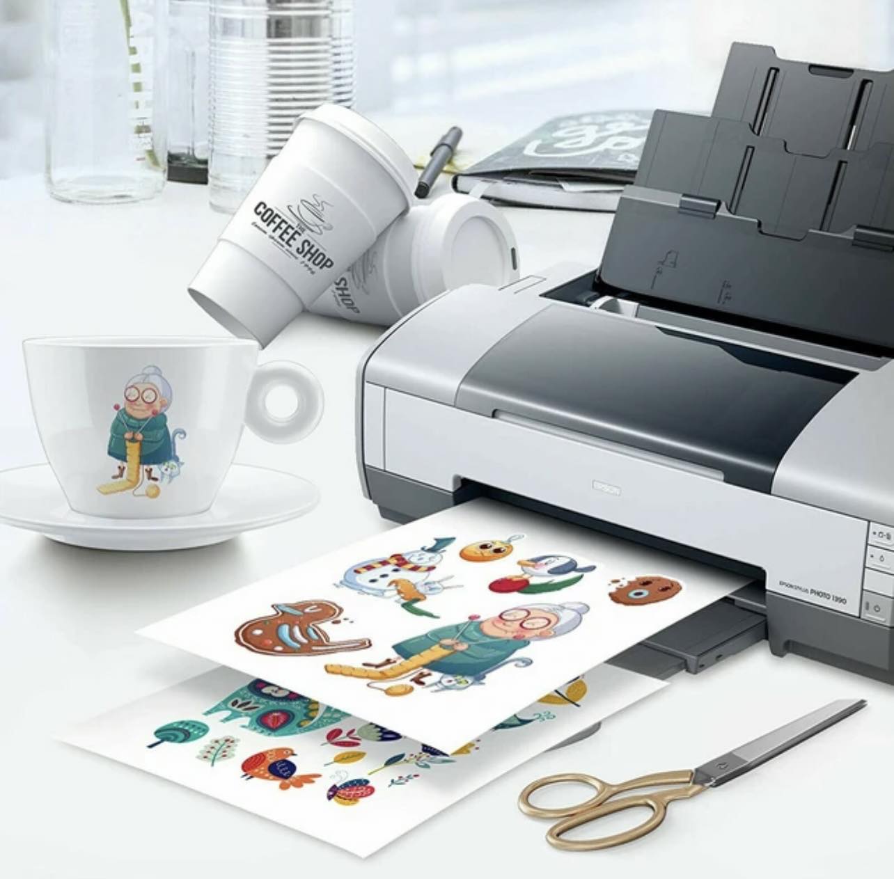 HTVRONT Matte Printable Vinyl Sticker Bundle | 8.5"x11" 15 sheets