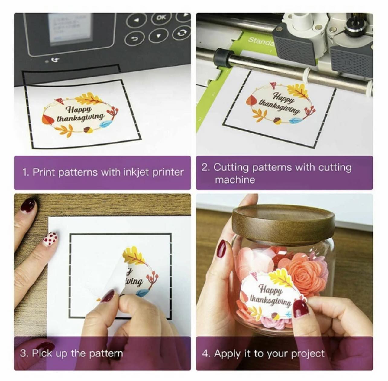 HTVRONT Matte Printable Vinyl Sticker Bundle | 8.5"x11" 15 sheets