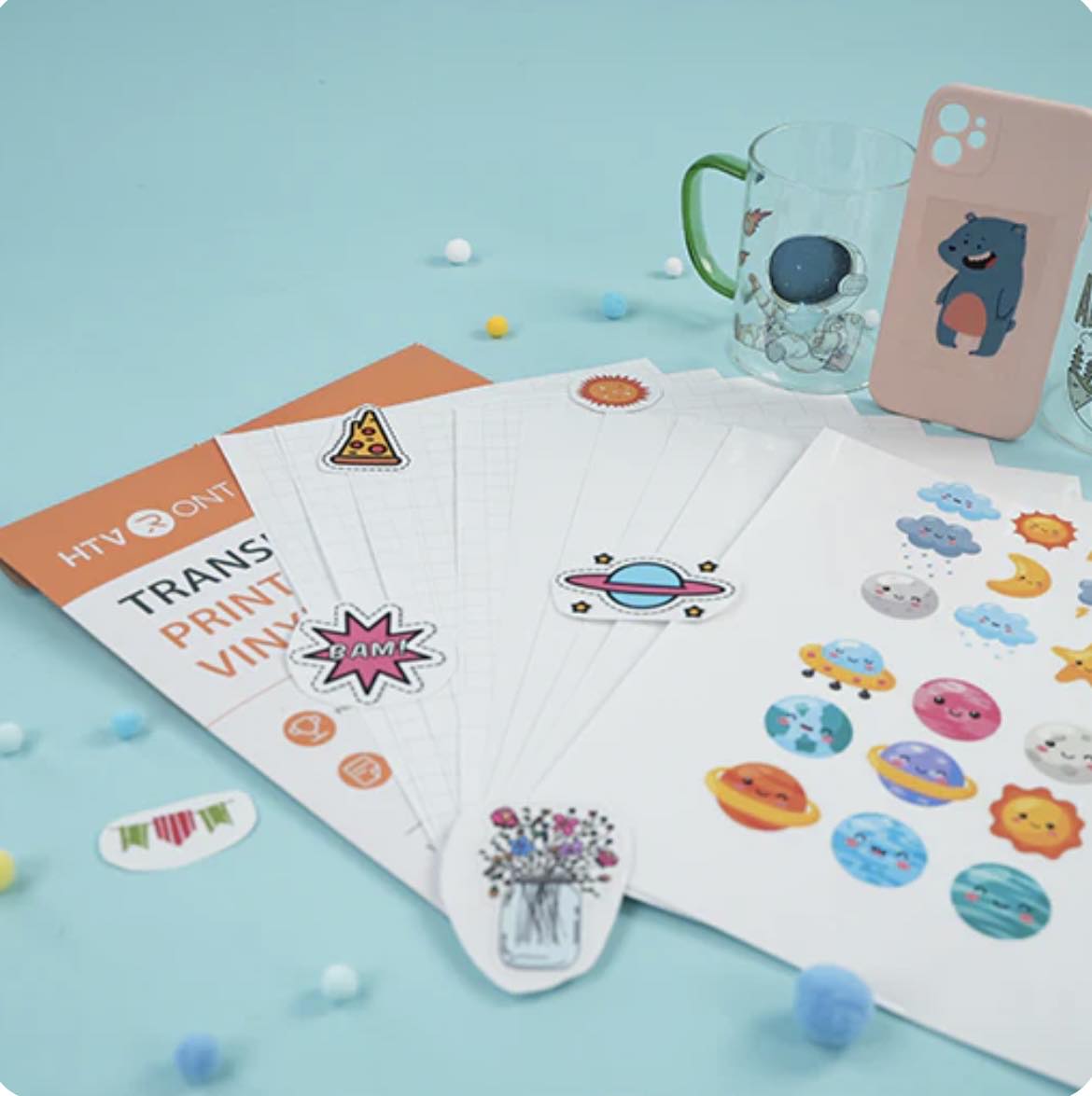 HTVRONT Matte Printable Vinyl Sticker Bundle | 8.5"x11" 15 sheets