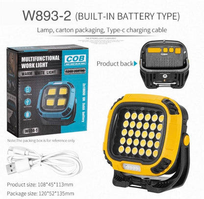 Portable LED Multifunctional Rechargeable Work Light Tricolor + Red W/Magnet