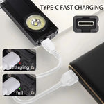Mini Metal Magnetic Base Keychain Light Rechargeable W/Back Clip