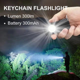 Mini Metal Magnetic Base Keychain Light Rechargeable W/Back Clip