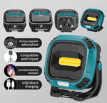 Portable LED Multifunctional Rechargeable Work Light Tricolor + Red W/Magnet