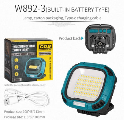Portable LED Multifunctional Rechargeable Work Light Tricolor + Red W/Magnet