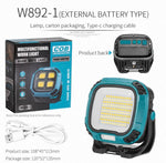 Portable LED Multifunctional Rechargeable Work Light Tricolor + Red W/Magnet