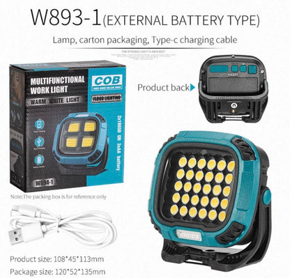 Portable LED Multifunctional Rechargeable Work Light Tricolor + Red W/Magnet