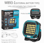 Portable LED Multifunctional Rechargeable Work Light Tricolor + Red W/Magnet