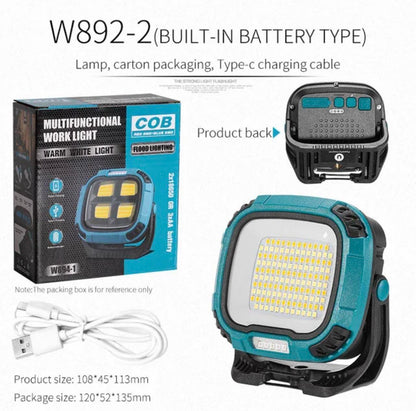 Portable LED Multifunctional Rechargeable Work Light Tricolor + Red W/Magnet