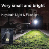 Mini Metal Magnetic Base Keychain Light Rechargeable W/Back Clip