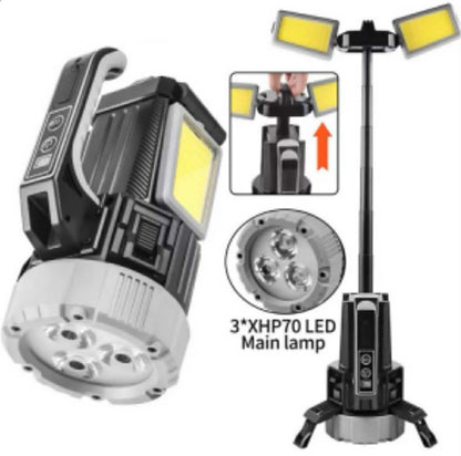 Dual-Light Pro Hand Lantern 3*LED+2*COB Telescopic Floodlights