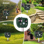 Solar Powered Ultrasonic Animal and Bird Repeller W/Flashing Light