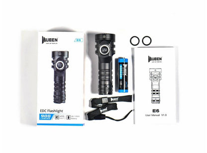 WUBEN E6 LED Flashlight EDC Small Steel Cannon Strong Flashlights | Black