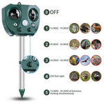 Solar Powered Ultrasonic Animal and Bird Repeller W/Flashing Light