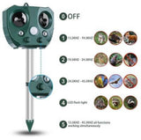 Solar Powered Ultrasonic Animal and Bird Repeller W/Flashing Light