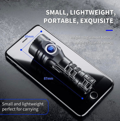WUBEN E6 LED Flashlight EDC Small Steel Cannon Strong Flashlights | Black