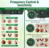 Solar Powered Ultrasonic Animal and Bird Repeller W/Flashing Light