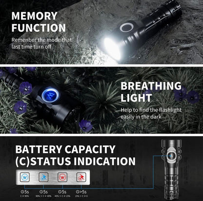 WUBEN E6 LED Flashlight EDC Small Steel Cannon Strong Flashlights | Black