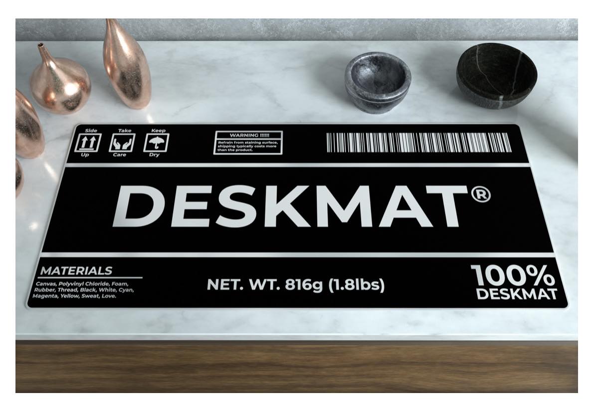 Malvix Studio Deskmat ® Desk Mat | White on Black