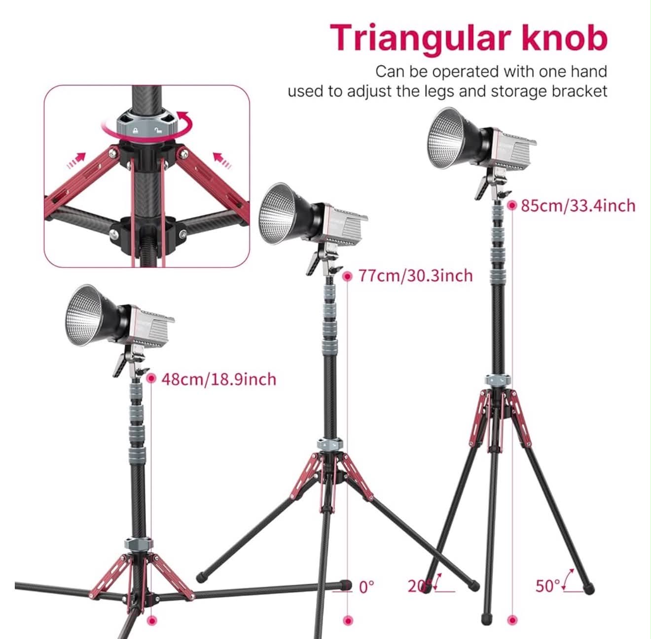 ULANZI MT-49 Reflex Carbon Fiber Light Stand Tripod+Monopod