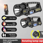 350° Rotating LED + Flood COB Flashlight W/USB + Solar Rechargeable | 2 Size