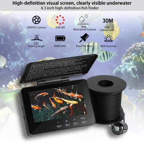 Portable Underwater Fish Finder Camera HD W/4.3-inch LCD Screen