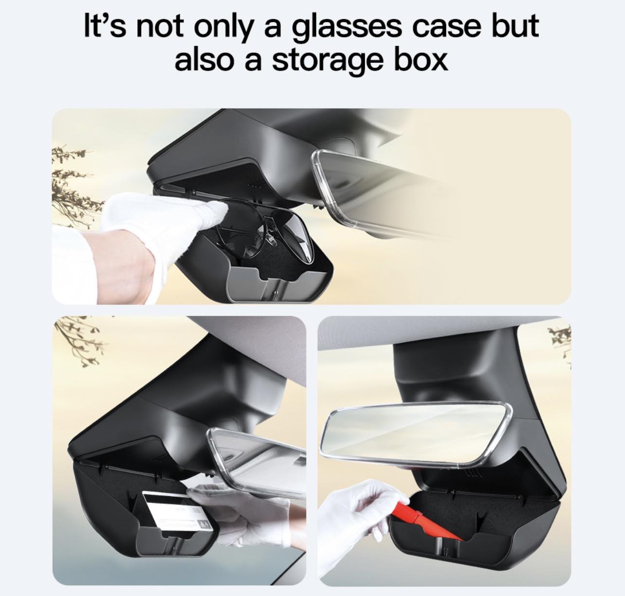 YONZEE Tesla Car Glasses Storage Case | For Model 3/Y