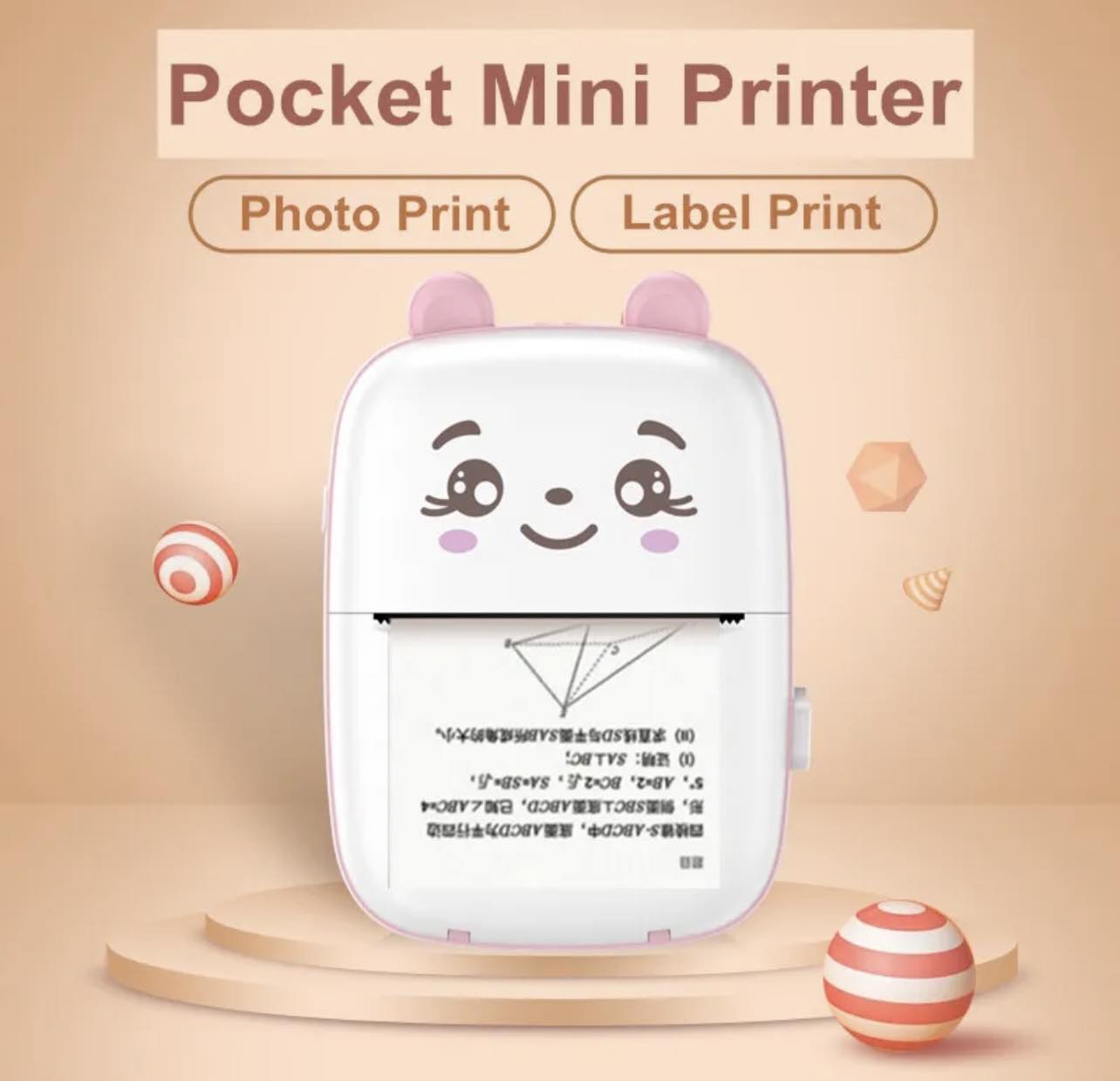 MiNi Pocket Thermal Printer BT W/Android or iOS APP | 2 Color