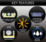 180 COB LED Long Wall Solar Motion Sensor Light Outdoor