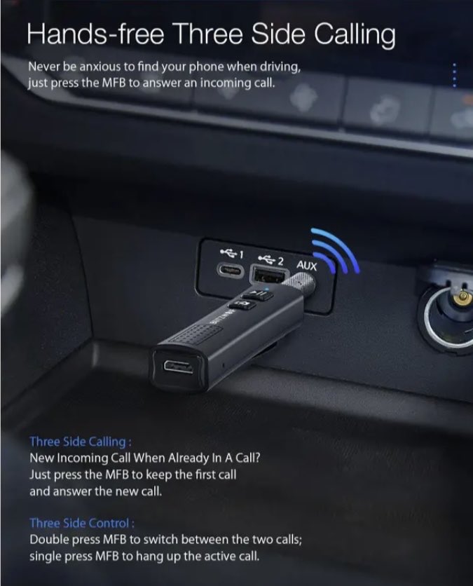 BlitzWolf 2 in 1 Mini Wireless USB BT AUX Music Audio Receiver | BW-BR0