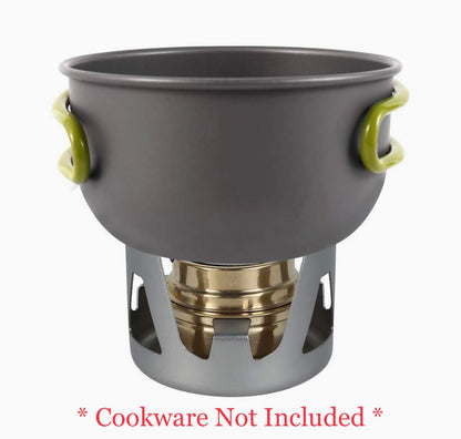 OVERMONT Mini Copper Spirit Cooker Camping Stove W/Stand