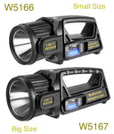 350° Rotating LED + Flood COB Flashlight W/USB + Solar Rechargeable | 2 Size