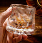 DAWNTREES 360° Spinning Tumbler Whiskey Glasses Set | 2 Pack