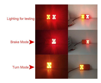 Pair 10LED Trailer Lights Tail Lamp Stop Indicator 12V&24V